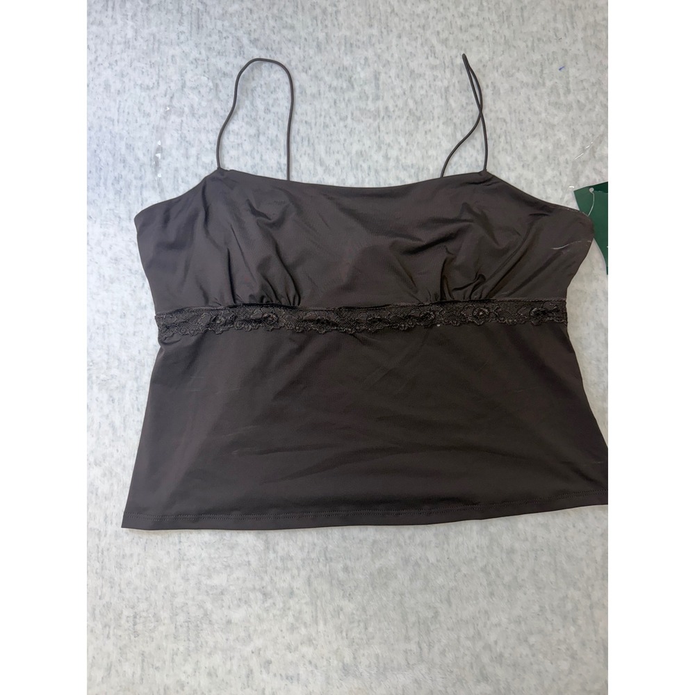 Wild Fable Espresso Brown Lace Trim Cami Top Espresso Large NWT TART1042J
